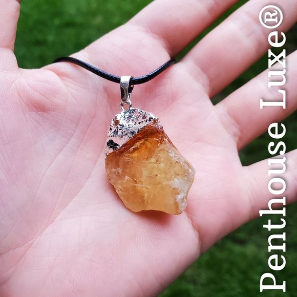 REAL Citrine Quartz Pendant Necklace - Picture 5 of 6